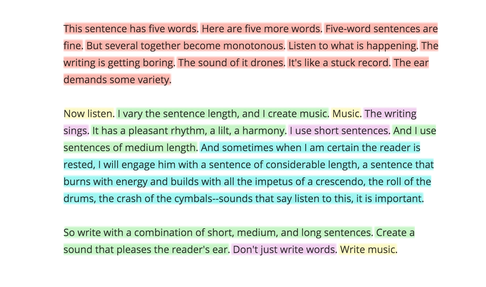 Sentence Length Art