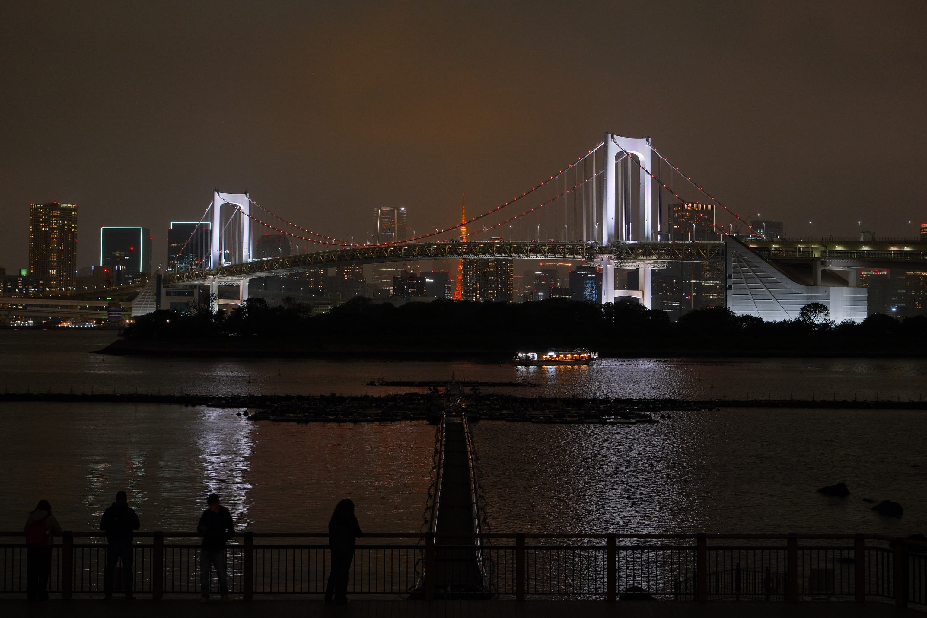 Rainbow Bridge view. Tokyo, Japan.